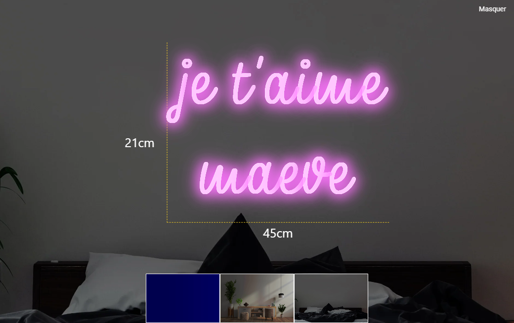 Néon personnalisé (je t'aime 
maeve)