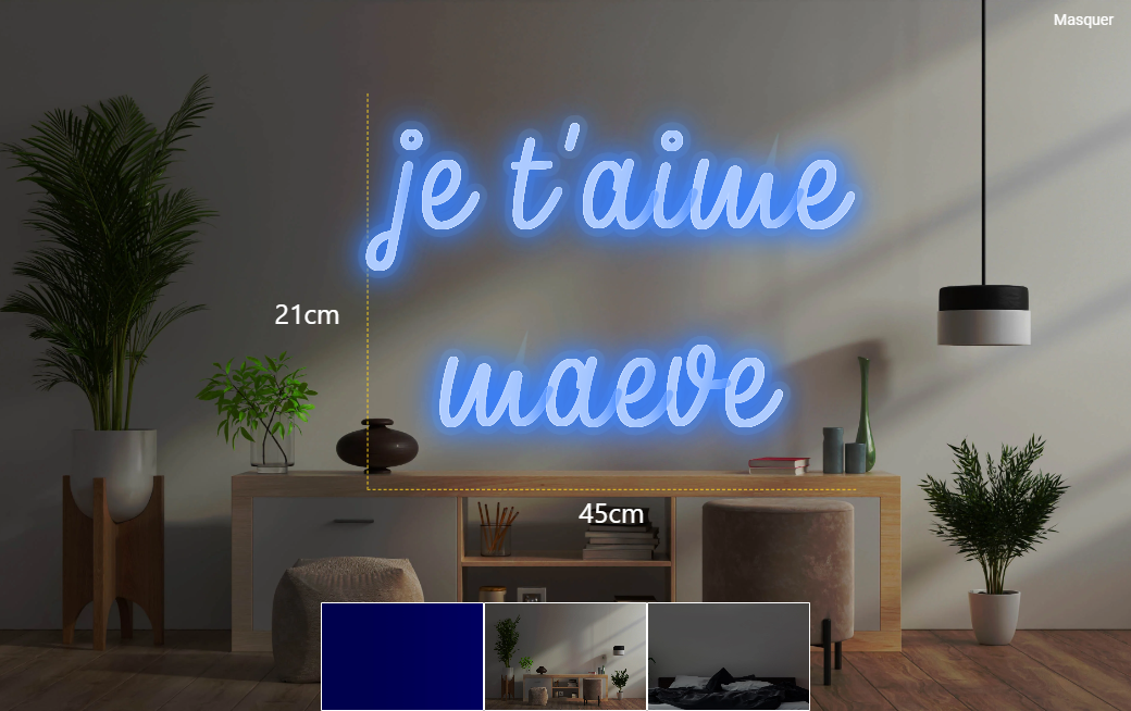 Néon personnalisé ( je t'aime
   maeve)