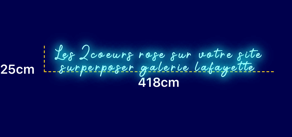 Néon personnalisé (Les 2coeurs rose  sur votre site surperposer galerie lafayette)