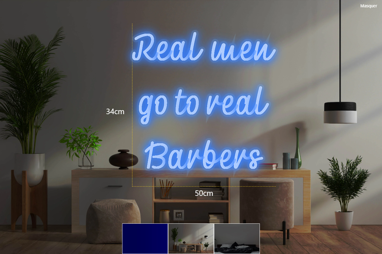 Néon personnalisé (Real men
go to real
Barbers)