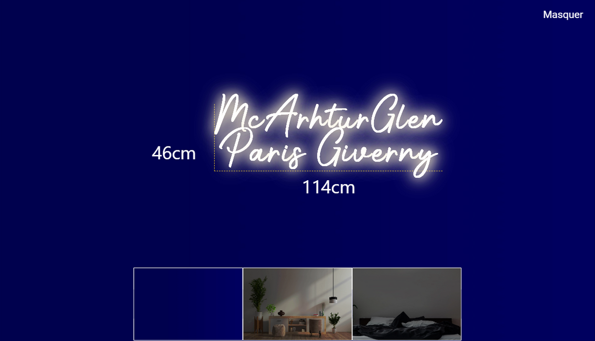 Néon personnalisé (McArhturGlen 
Paris Giverny)