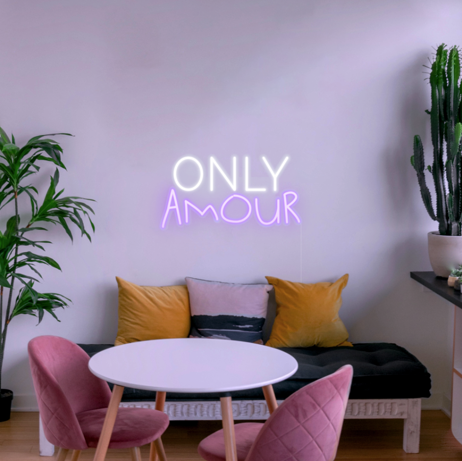 Néon LED mural - Only amour